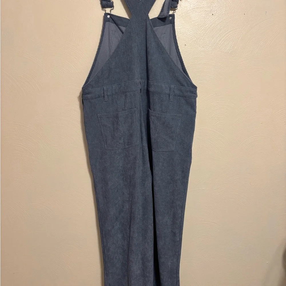 Thread & Supply Blue Corduroy Overalls XL Boho Bib Jumpsuit - Picture 7 of 9